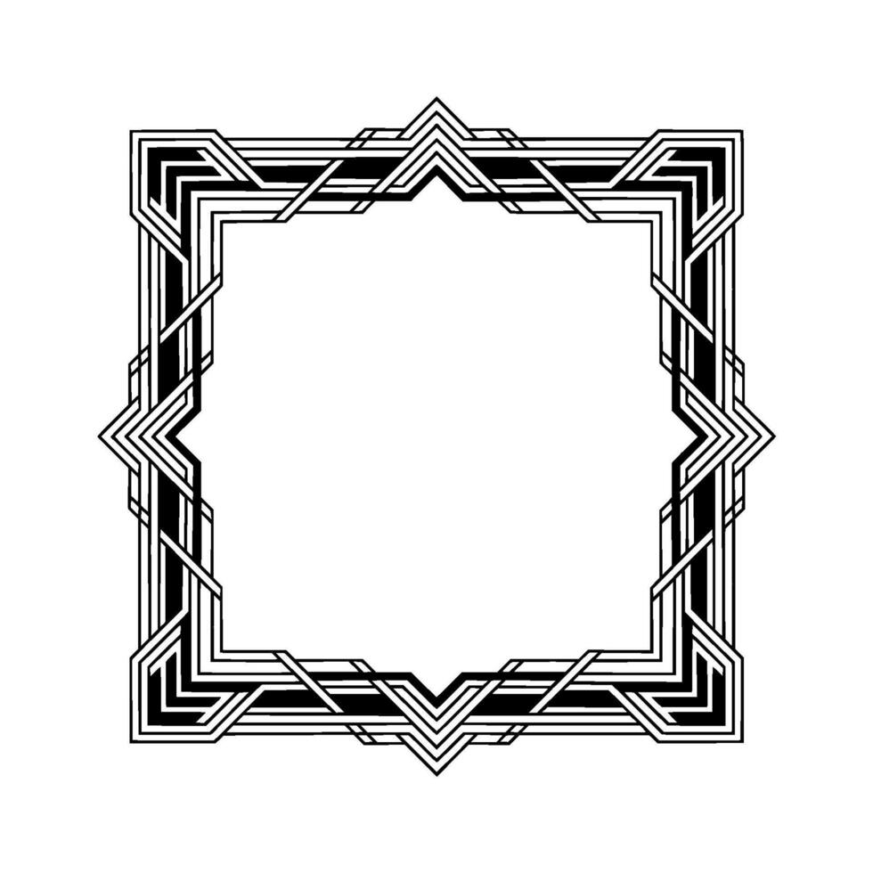 Deco Frame Illustration Geometric Border On White vector
