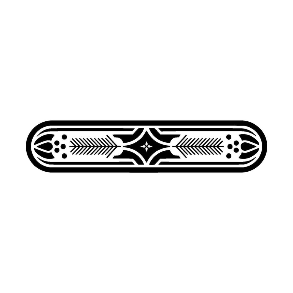 Ornate Geometric Border Element With Red Accents On White vector