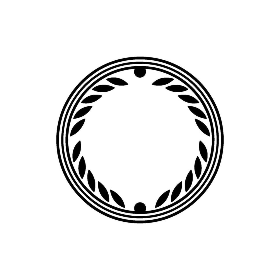 Minimalist Circular Laurel Wreath vector