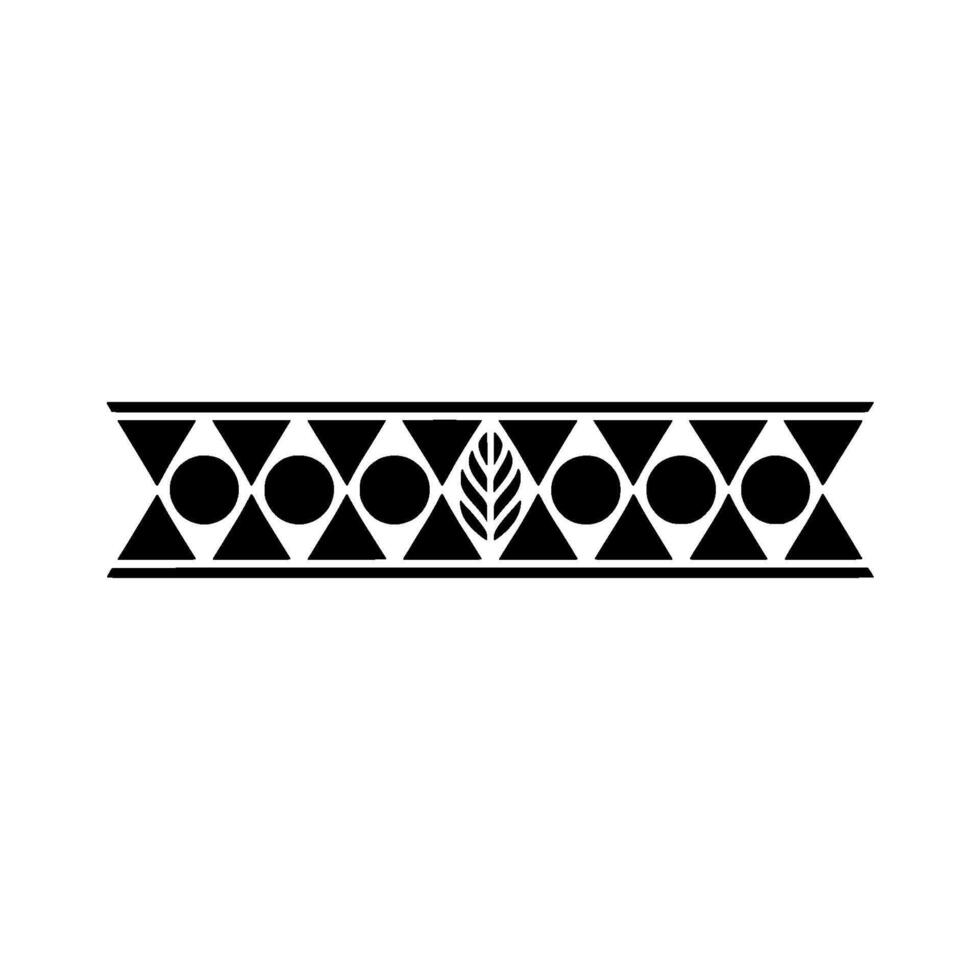 Geometric Black Pattern With Leaf Element vector