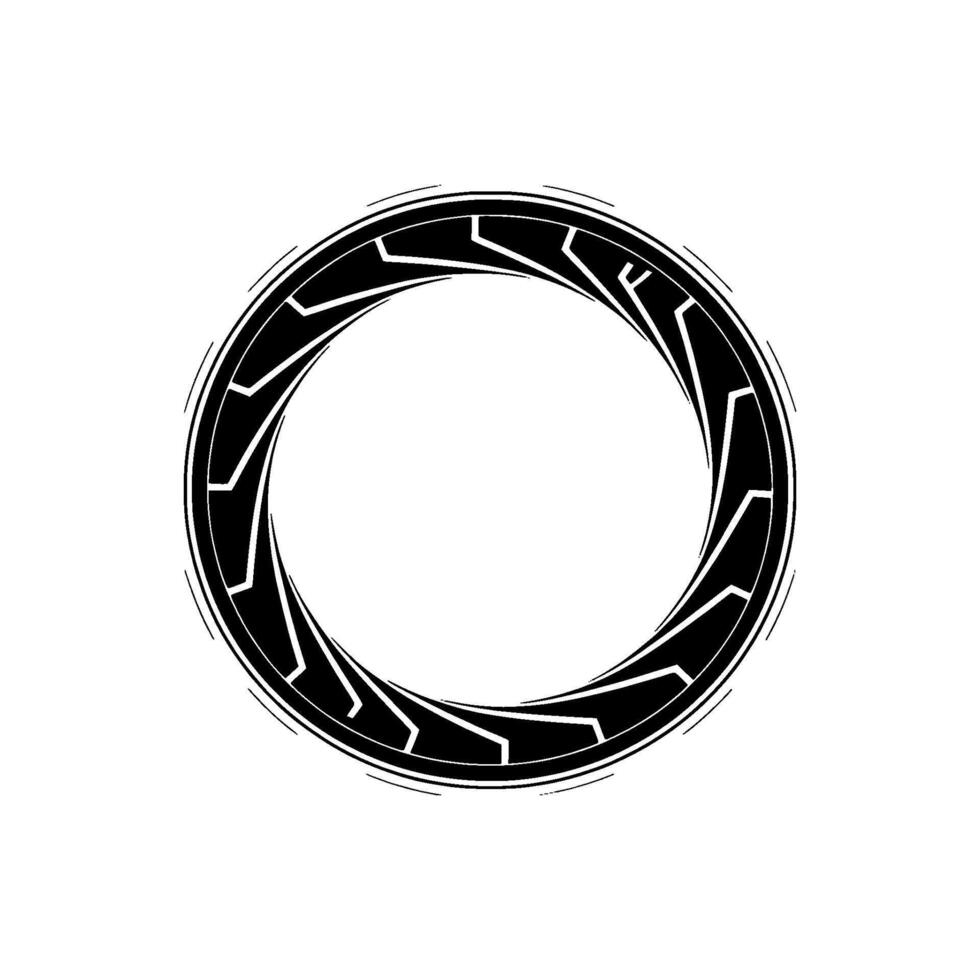 Geometric Abstract Circle In Black And White, Minimalist Art vector