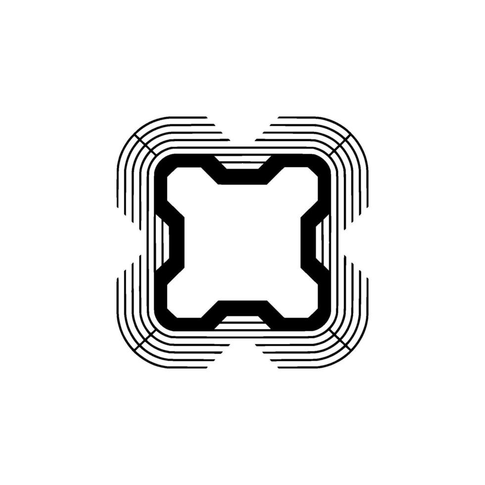 Abstract Geometric Black White Tech vector