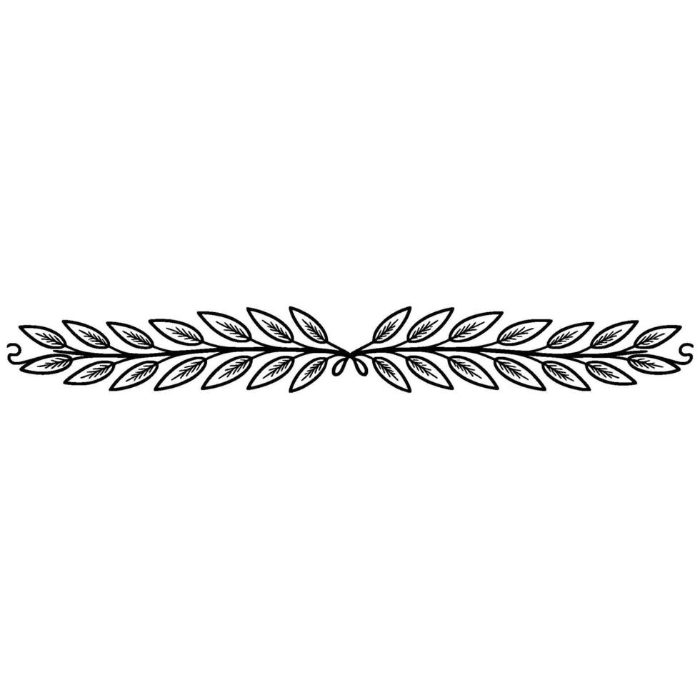 Elegant Black Leaf Border Decorative Element vector