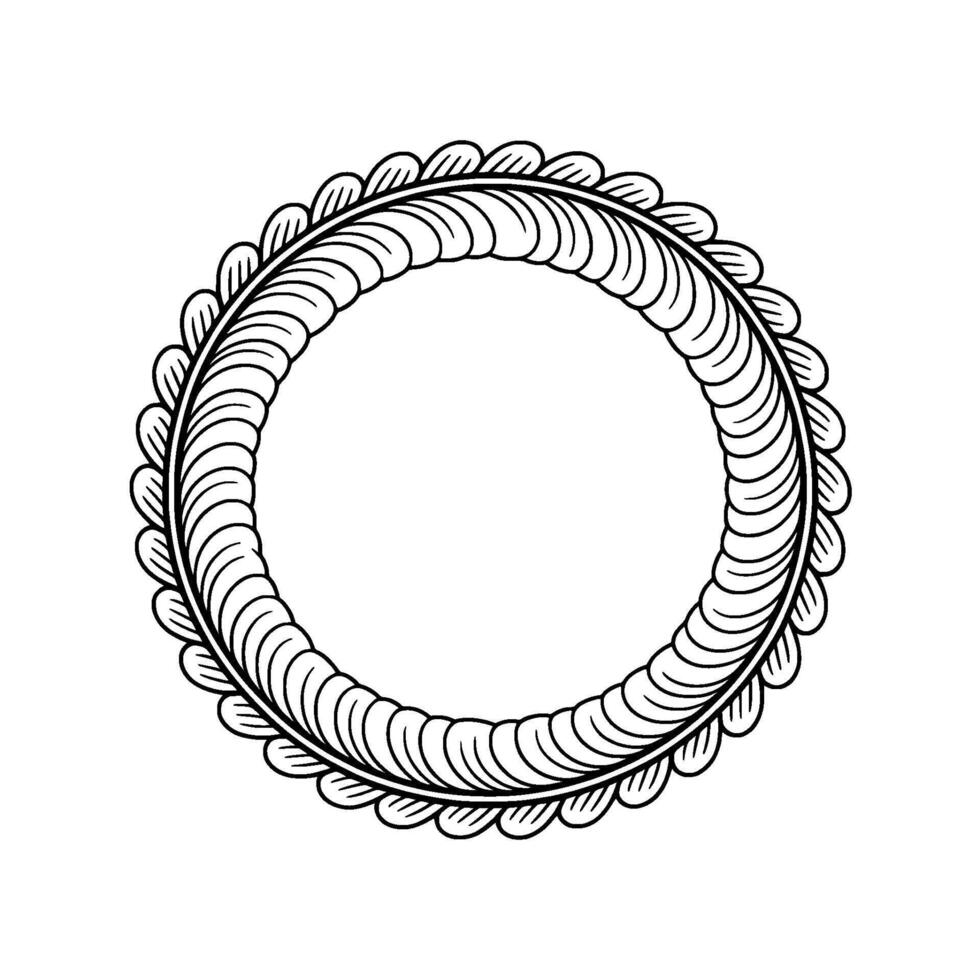 Decorative Black And White Circular Frame, Elegant, Minimalist Style vector