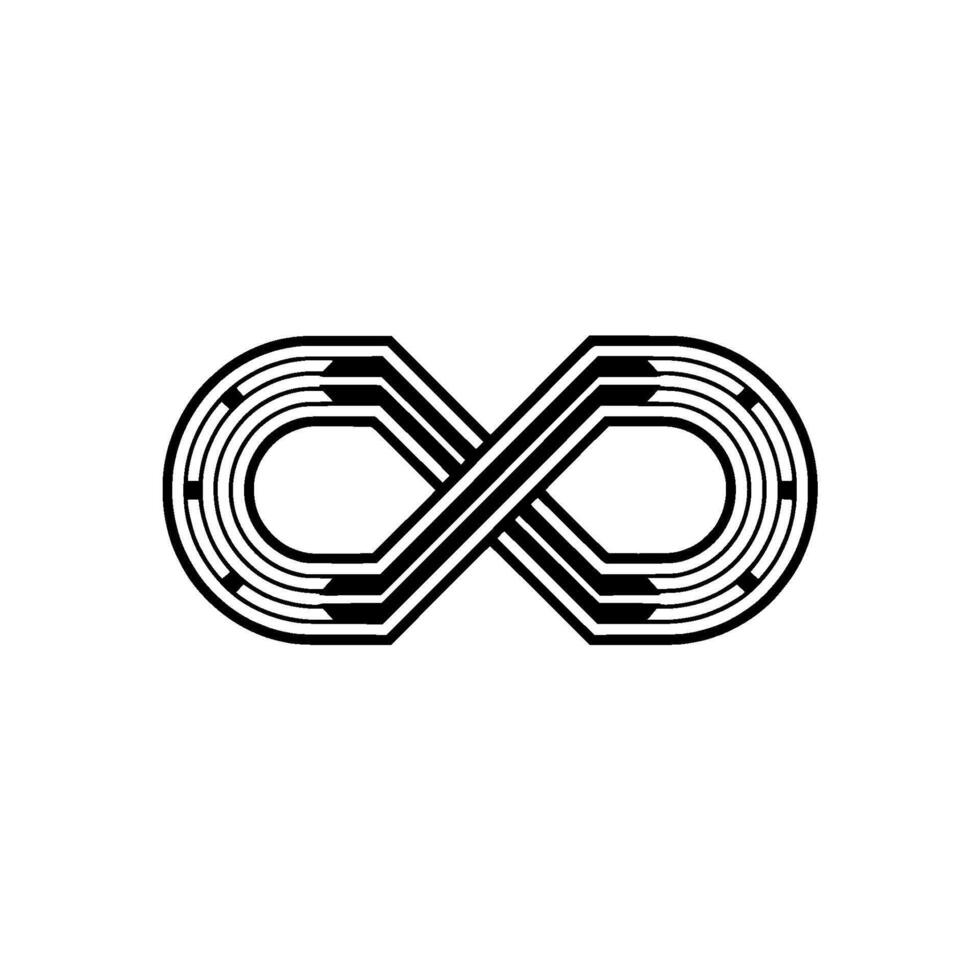 Geometric Infinity Symbol Black White, Abstract, Modern vector