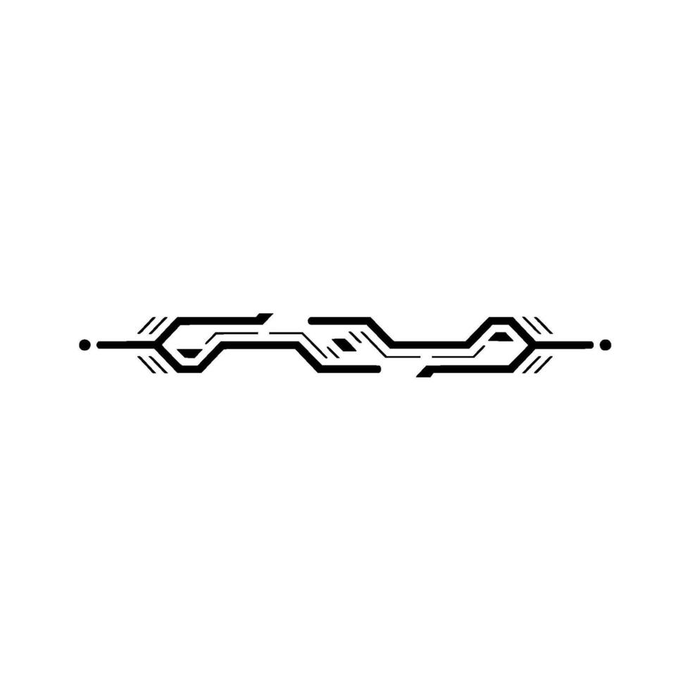 Tech Circuitry Line Art Border, Minimalist, Geometric Elements vector
