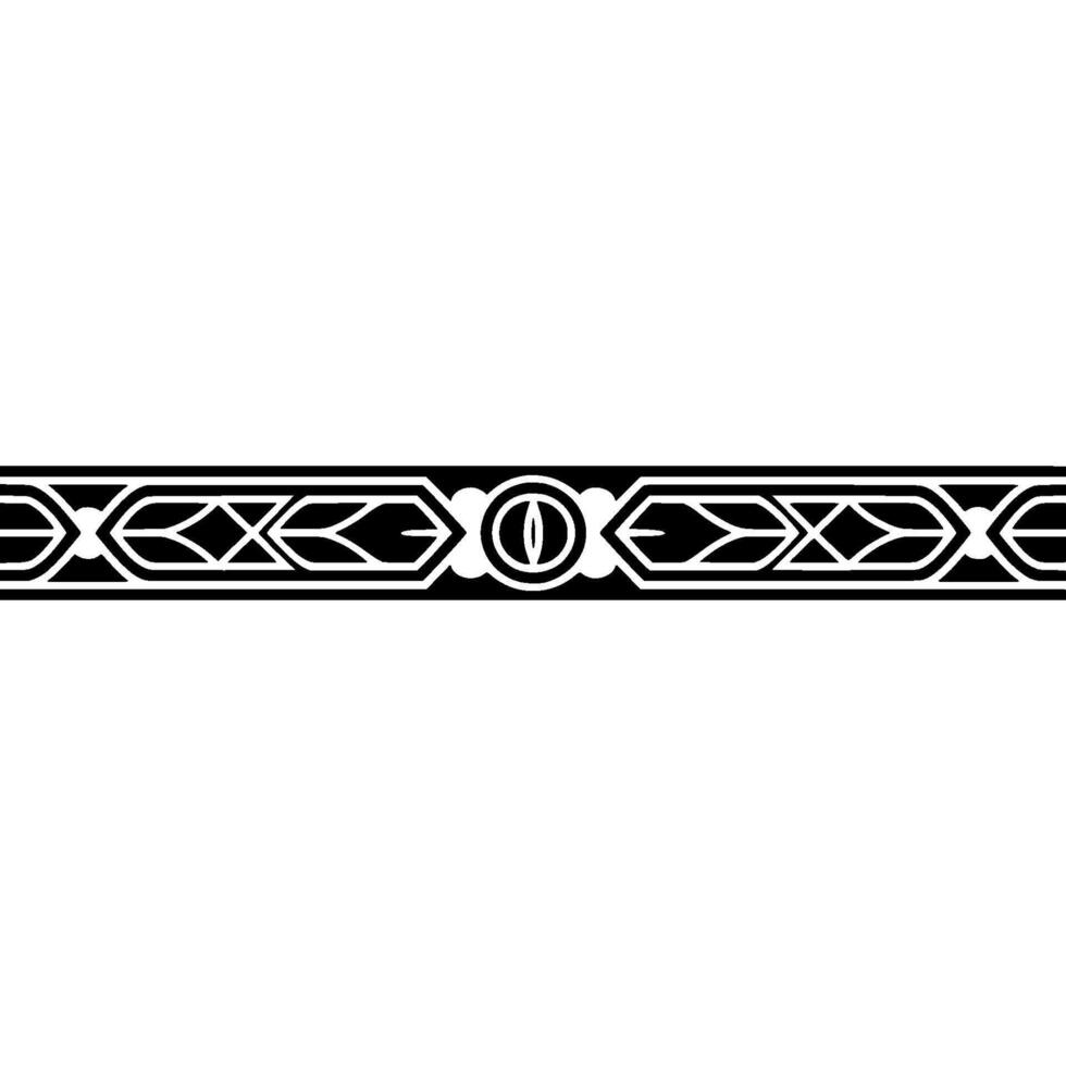 Geometric Ornamental Black And White Border, Minimalist Style vector