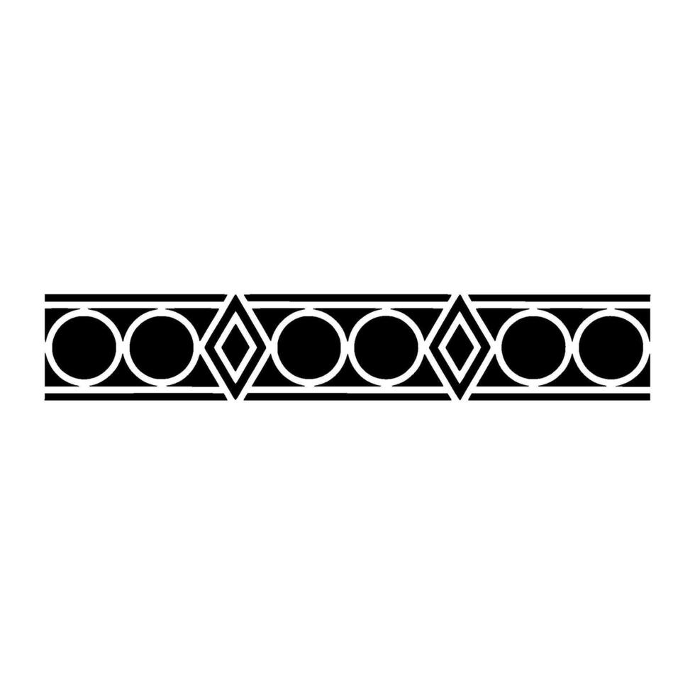 Geometric Border Ornament Black And White Element vector