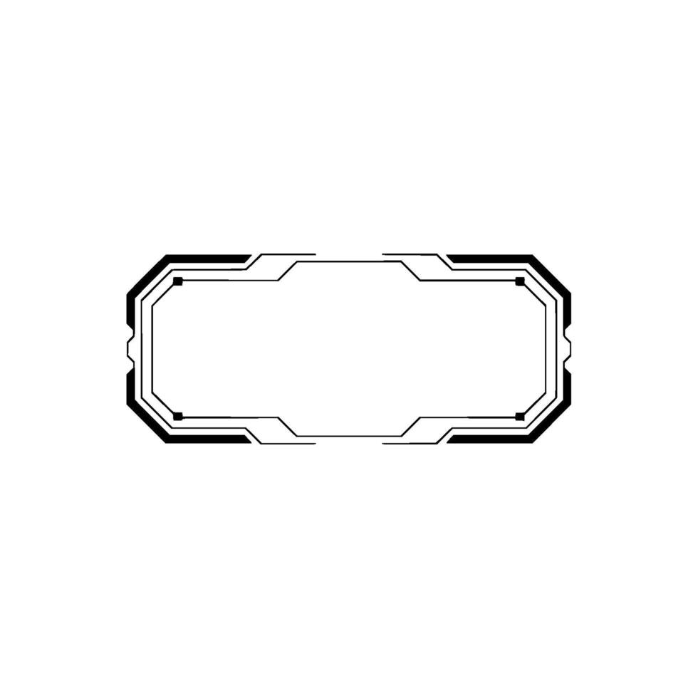 Tech Interface Frame Futuristic Ui Element On White Background vector