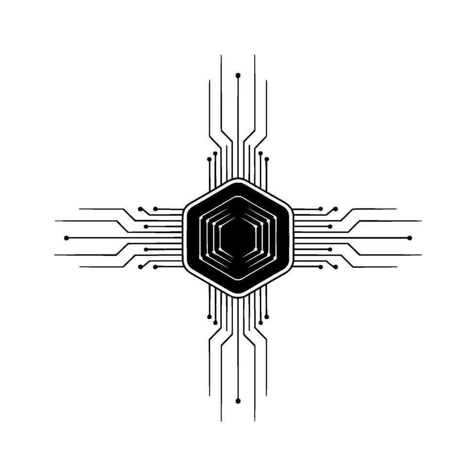 Abstract Circuit Board Illustration, Minimalist Tech vector