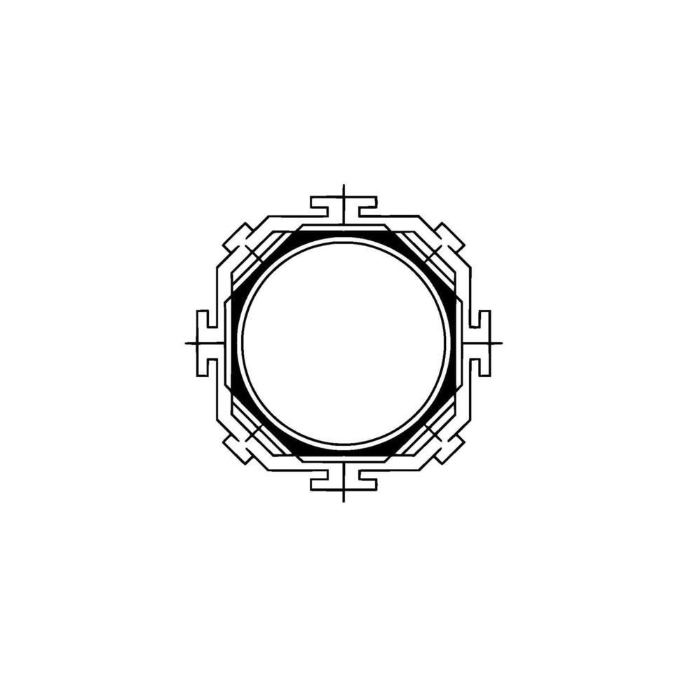 Minimalist Geometric Frame With Empty Circle, Elegant vector