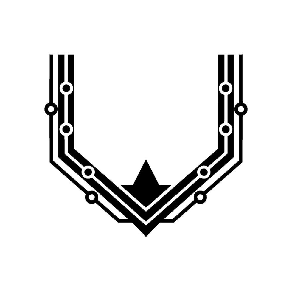 Abstract Circuitry Star In Minimalist Style vector