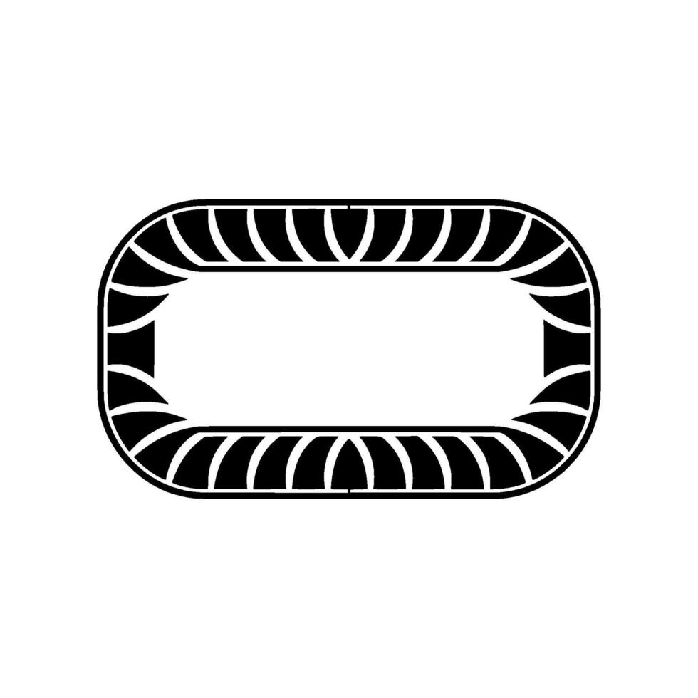 Abstract Minimalist Oval Frame In Black White vector