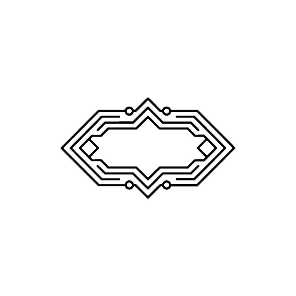 Geometric Circuit Board On Light Gray Background vector