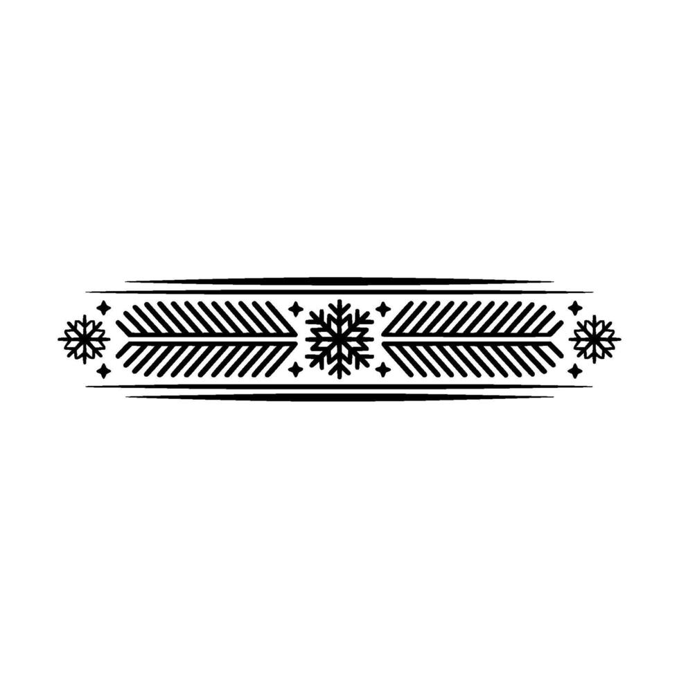 Minimalist Christmas Border Snowflake And Line vector
