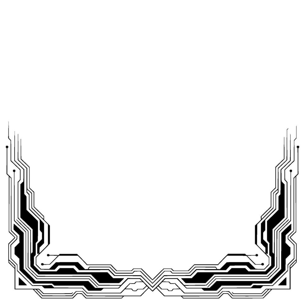 Futuristic Circuitry Border Digital Technology Frame vector