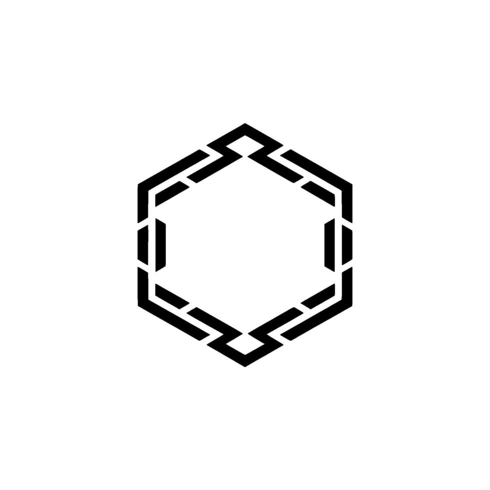 Modern Minimalist Geometric Hexagon On White Background vector