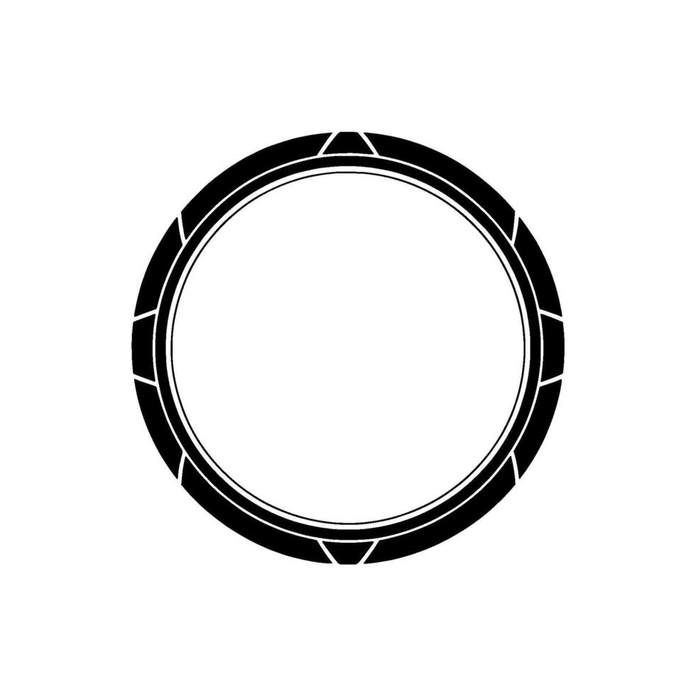 Geometric Black Ring On White Background vector