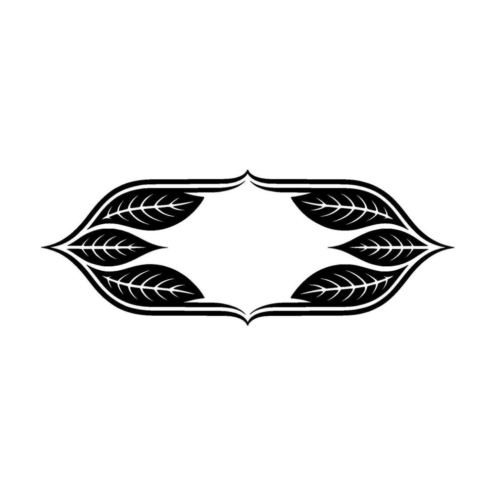 Minimalist Leaf Frame Black And White Ornamental vector