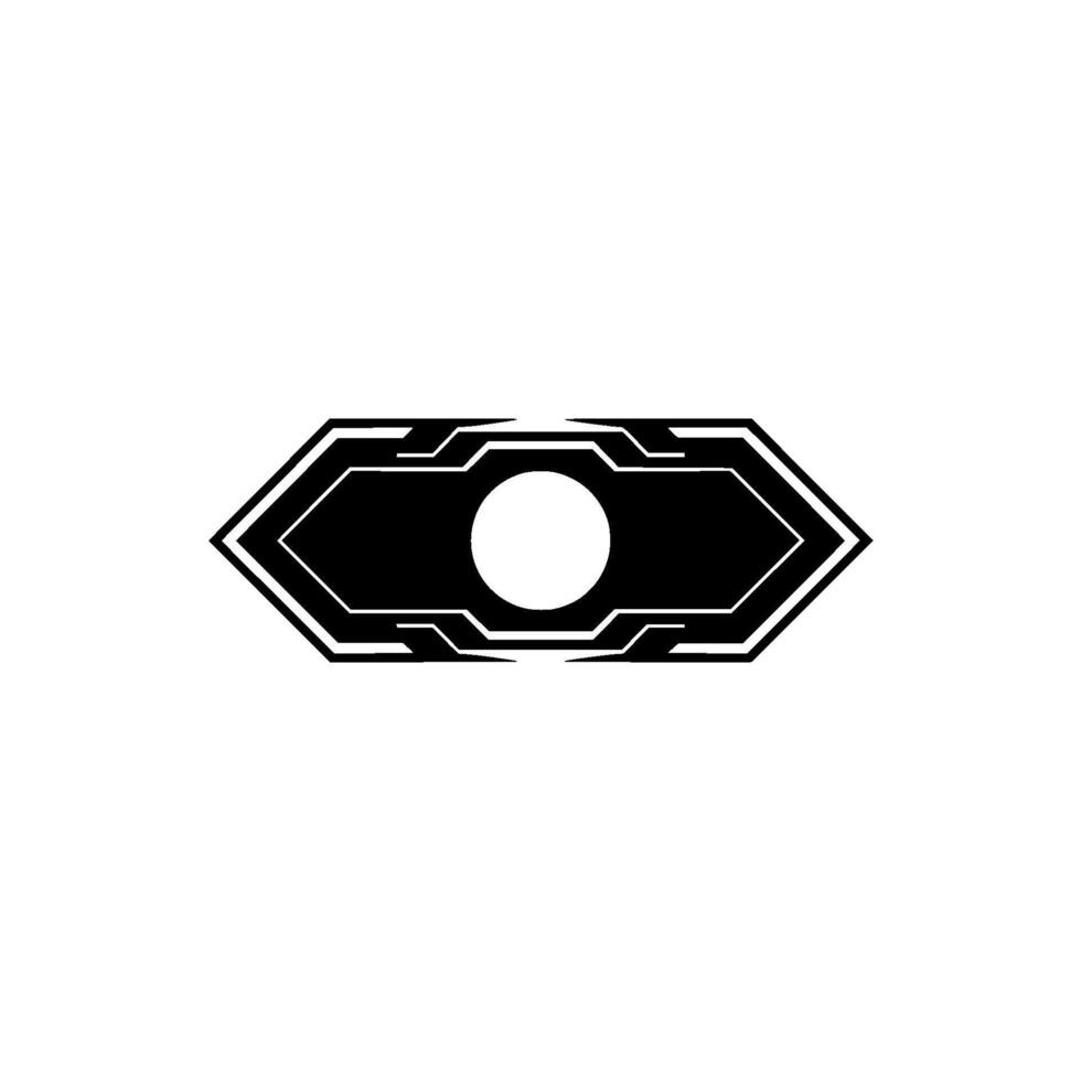 Futuristic Interface Element with Circle, Black White, Minimalist vector