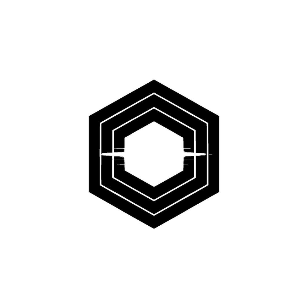 Geometric Hexagon with Lines And Light Effects, Abstract Minimalist vector