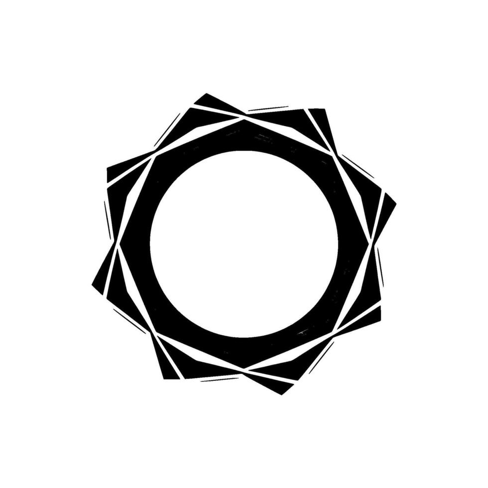 Geometric Starburst Black And White Minimalist vector