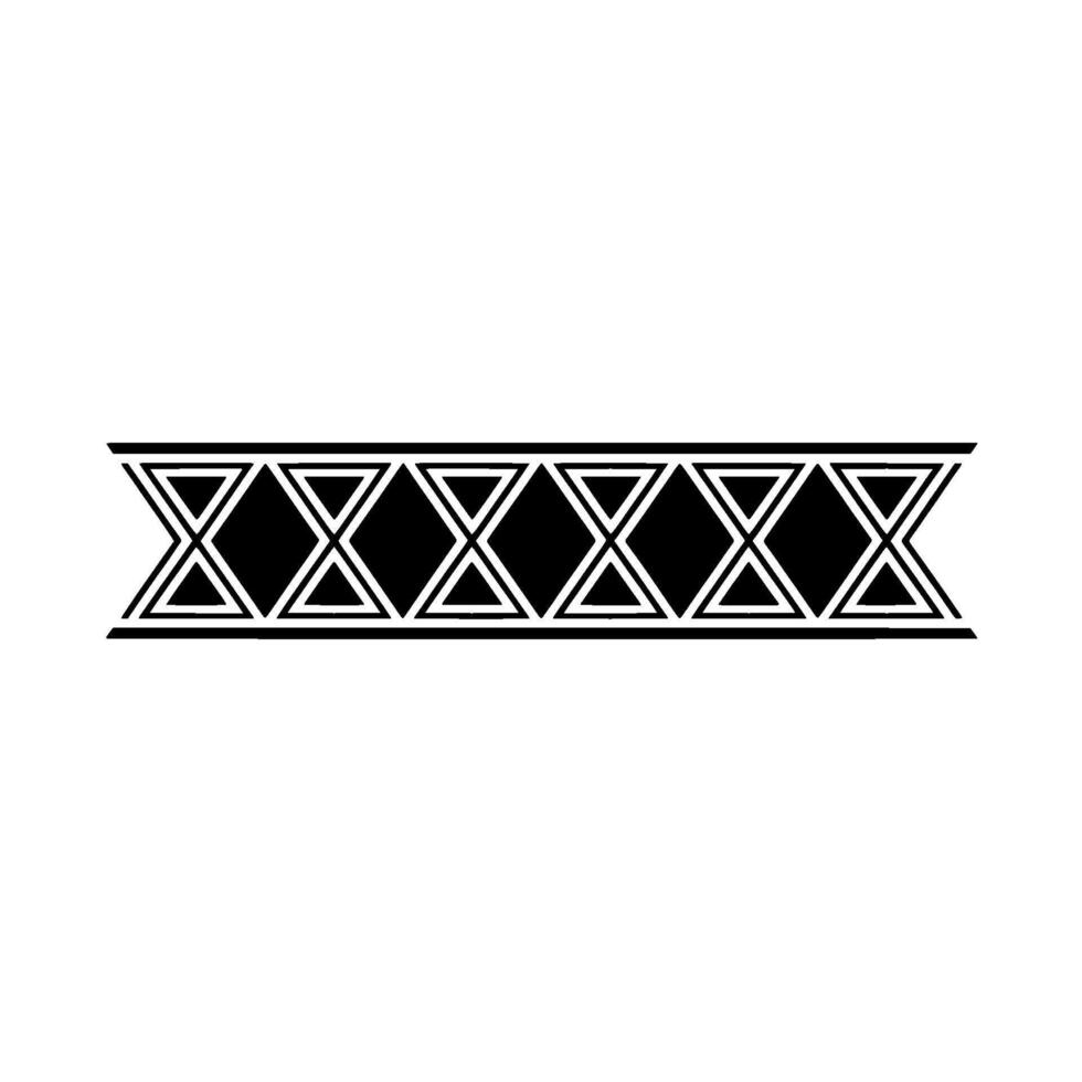 Geometric Pattern Border, Black White Element vector