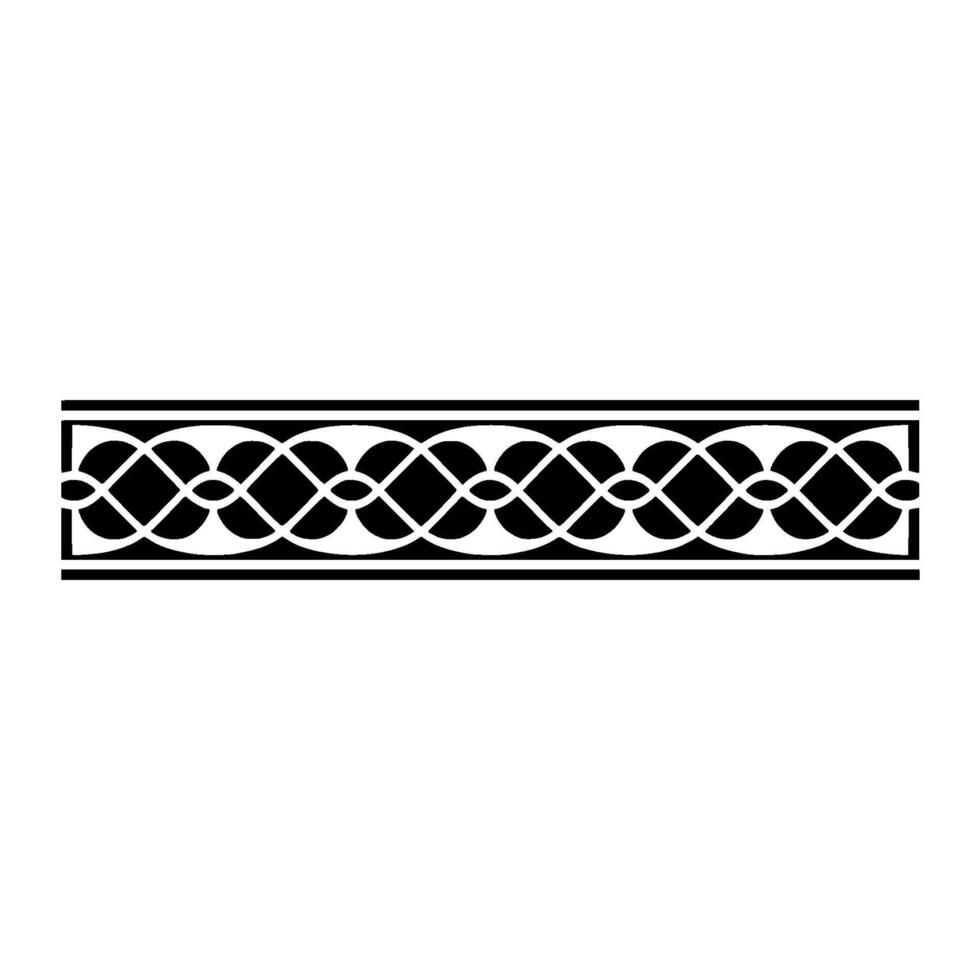 Elegant Geometric Border Element, Black And White vector