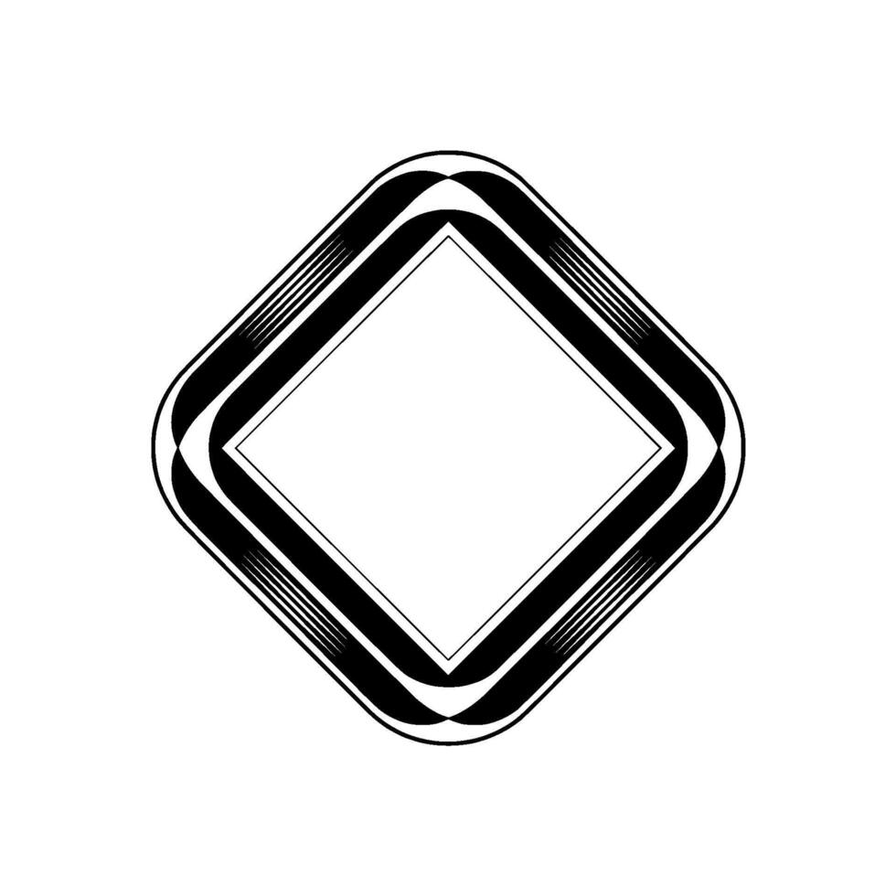 Modern Geometric Frame Black White Diamond Shape, Minimalist vector