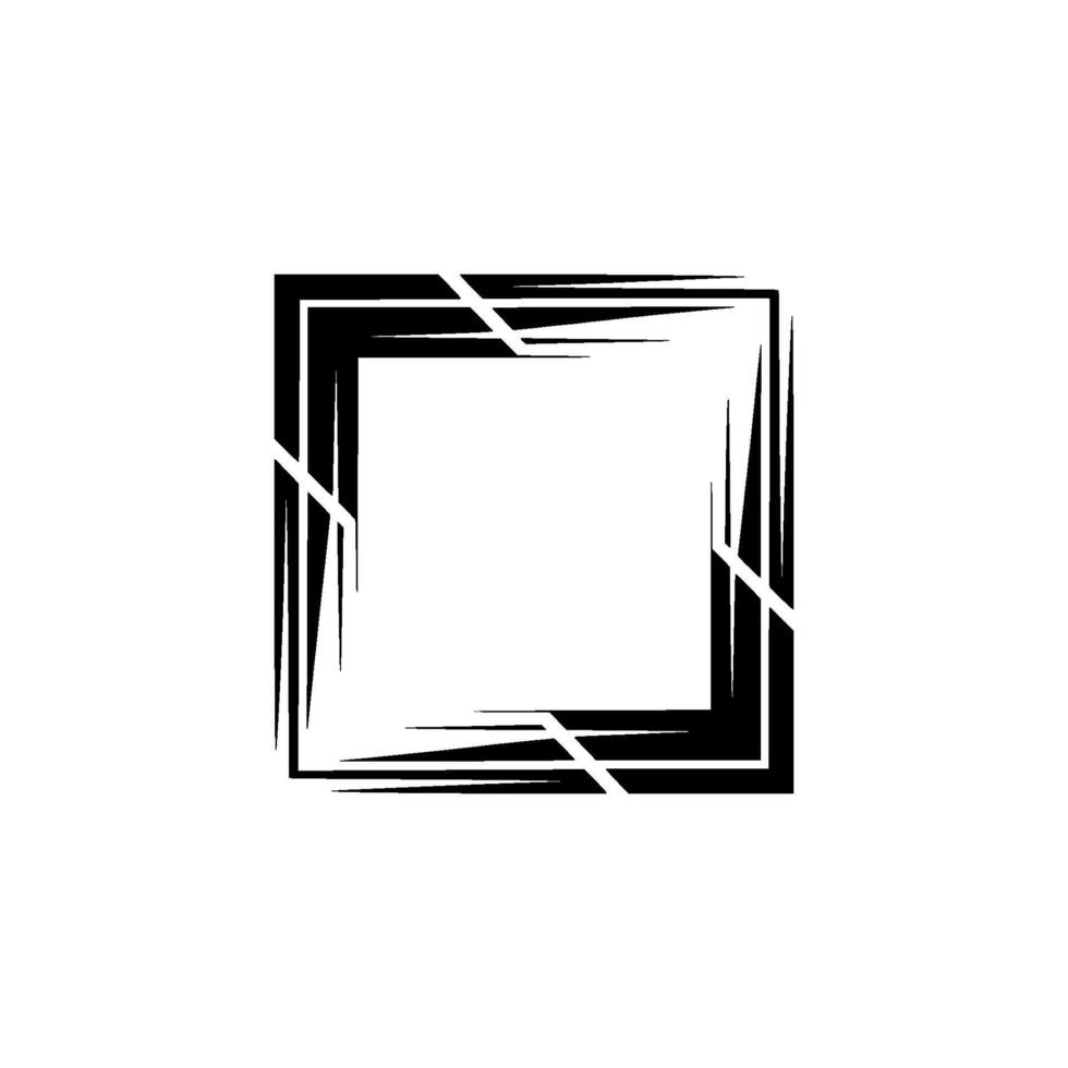 Geometric Abstract Square Frame, Black And White vector