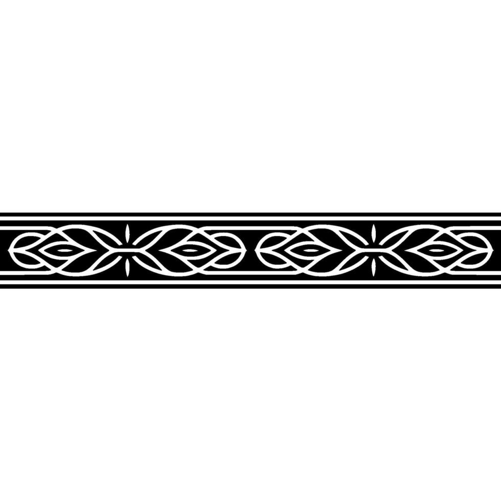 Elegant Abstract Black And White Ornament Border, Minimalist vector