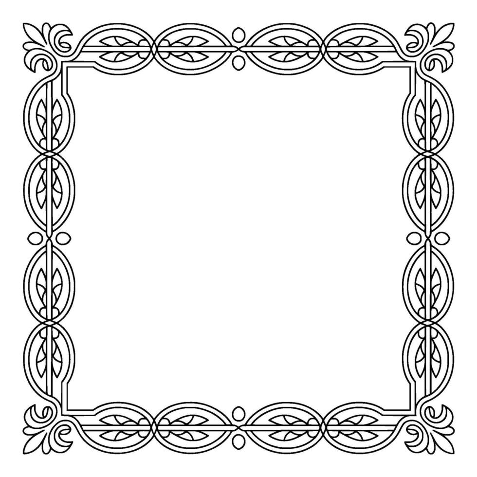 Elegant Decorative Frame in Black And White, Victorian Style vector