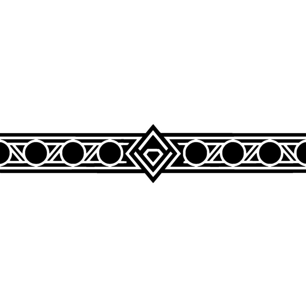 Art Deco Diamond And Circle Border, Black And White vector