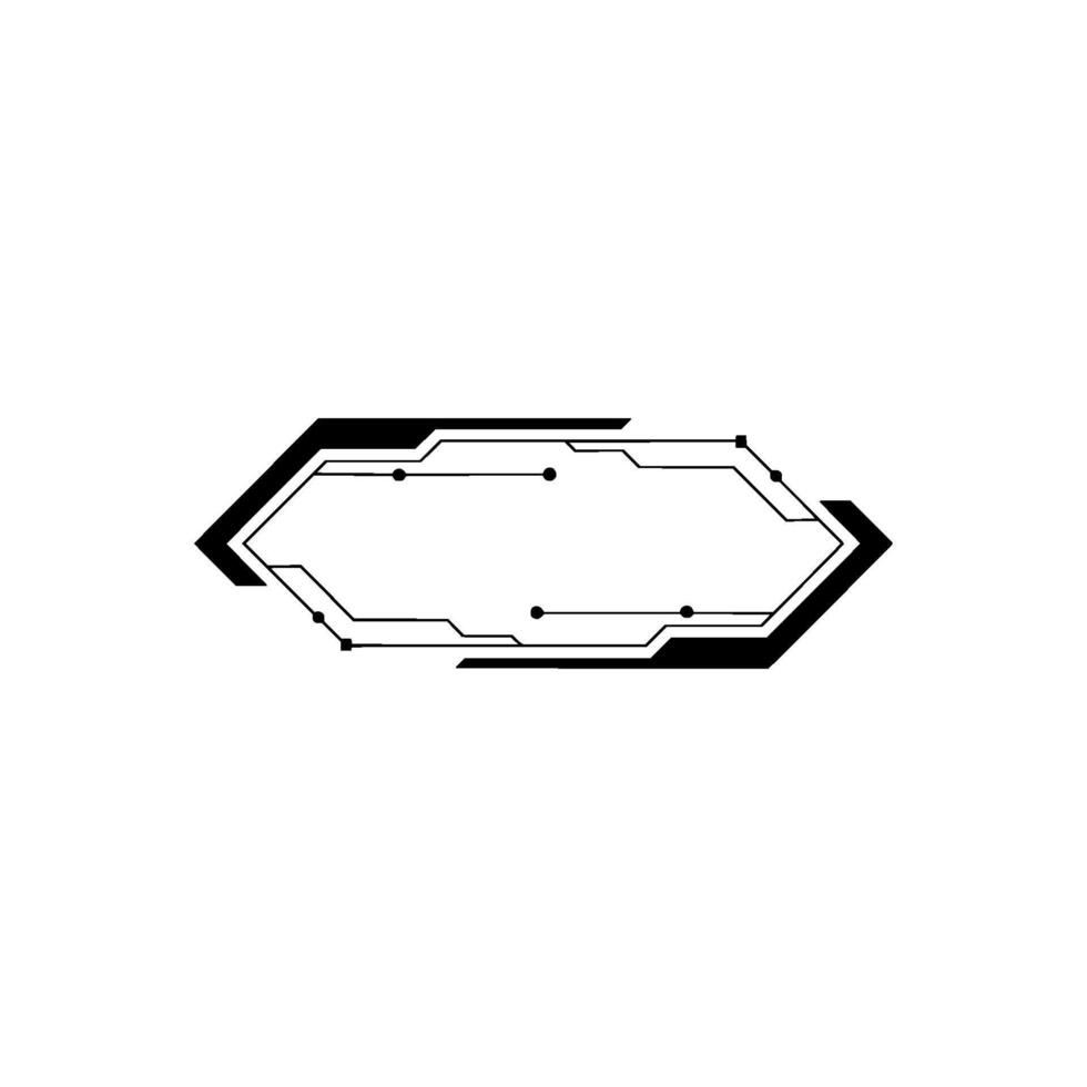 Futuristic Tech Frame , Black Lines on Gray Background vector