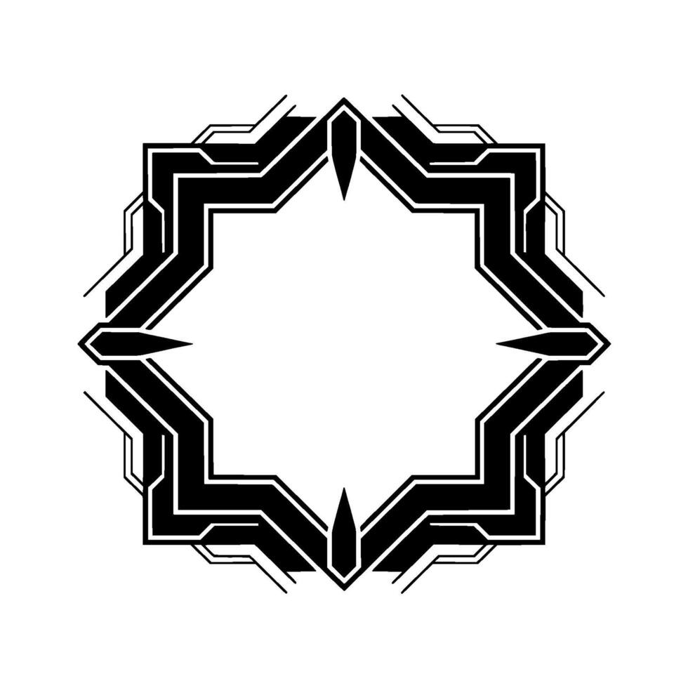 Geometric Tech Frame Minimalist Cyberpunk Border vector