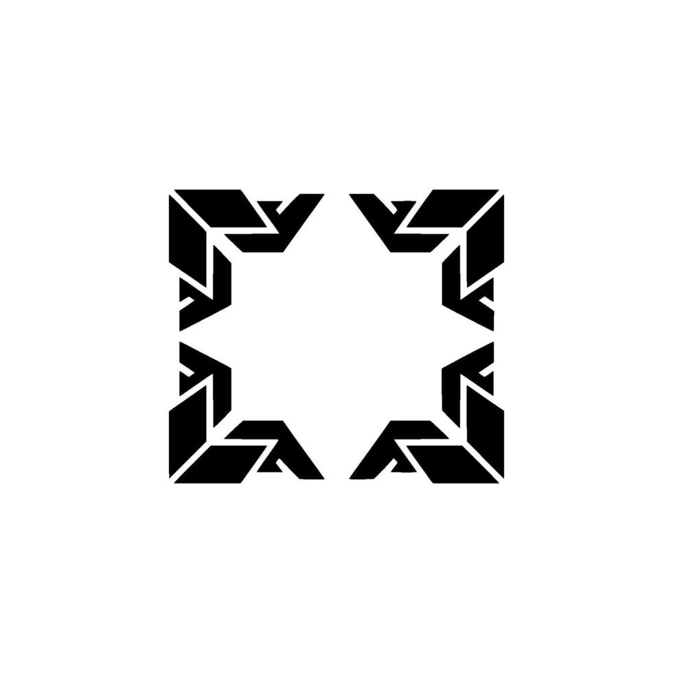 Geometric Black And White Star Pattern on White Background vector