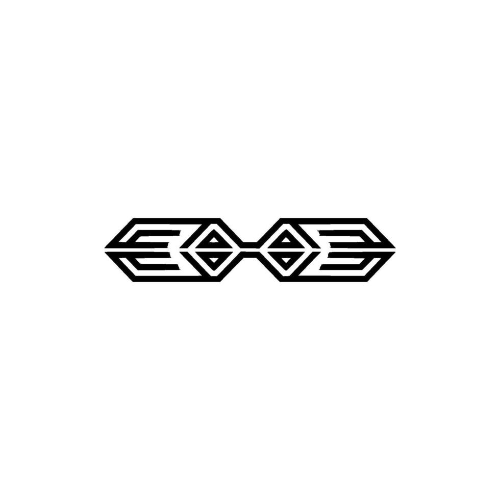 Abstract Geometric Line Art in Monochrome vector