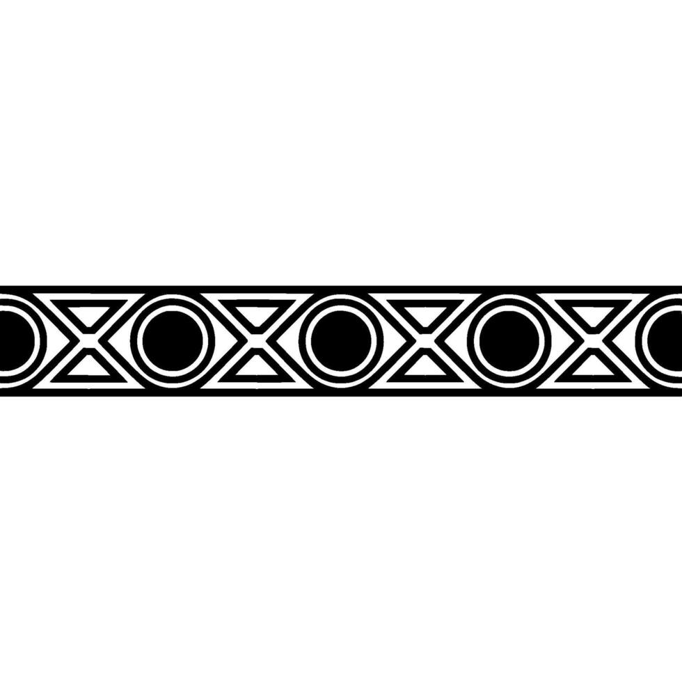 Black And White Geometric Border Pattern, Abstract vector