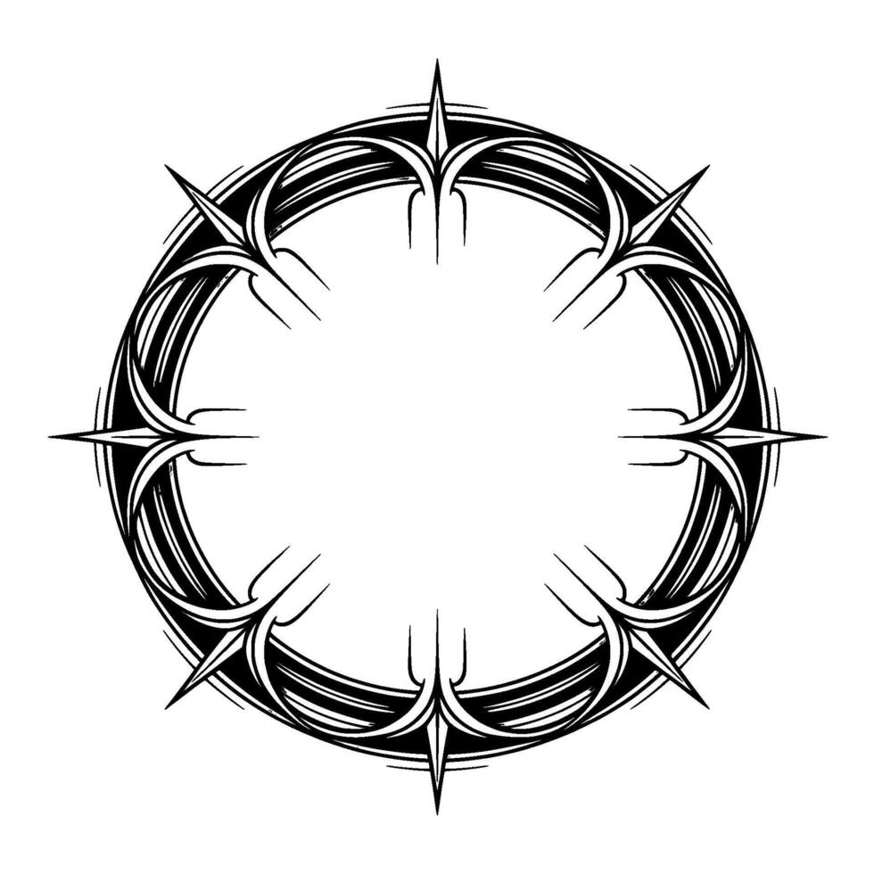 Abstract Circle Ornament, Black And Gray, Decorative vector
