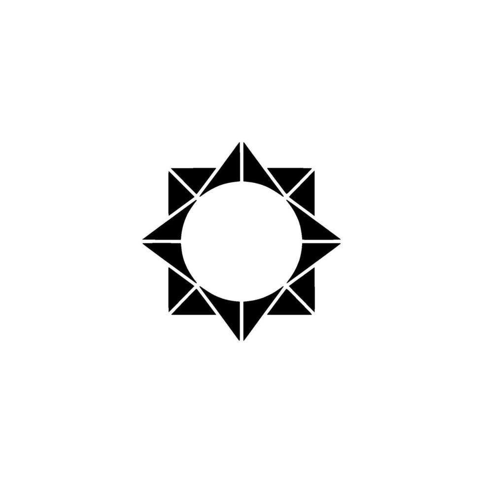 Geometric Starburst , Minimalist Black and White. vector