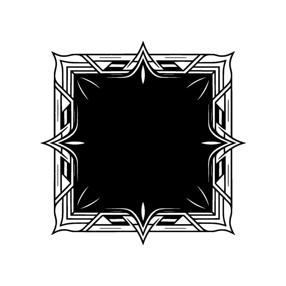 Art Deco Frame with Blank Space, Black and White. vector