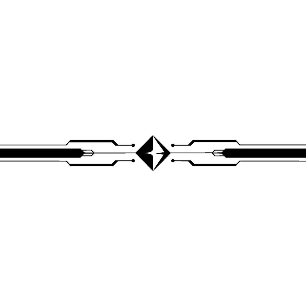 Minimalist Geometric Tech , Black White, Abstract Circuitry. vector