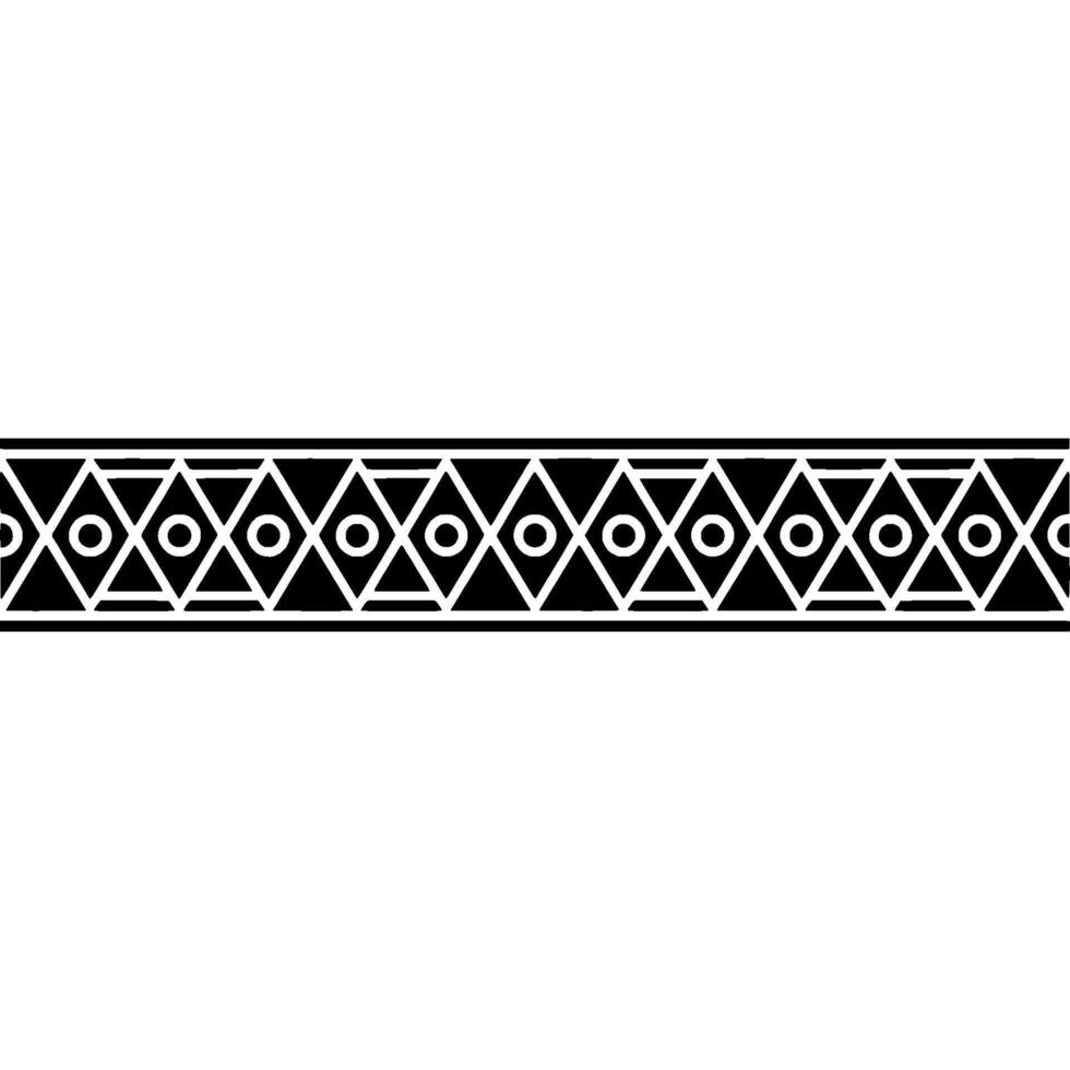 Geometric Tribal Border, Black and White, Decorative Element. vector