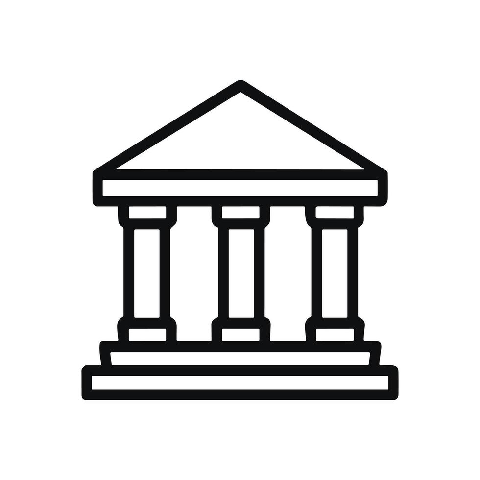 Ancient structure with three pillars. Icon symbol illustration vector