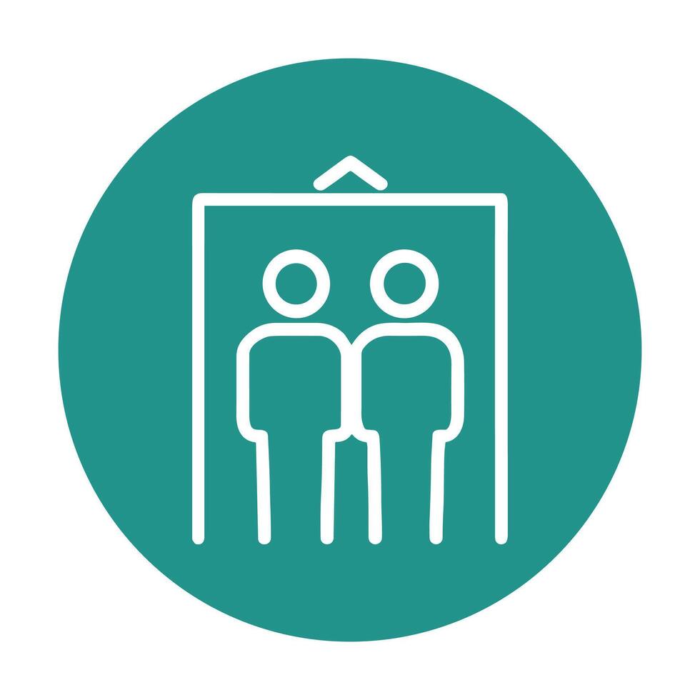Elevator symbol features two stick figures. Icon symbol illustration vector