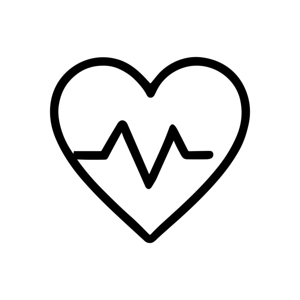 Heartbeat in the heart symbol. Icon symbol illustration vector