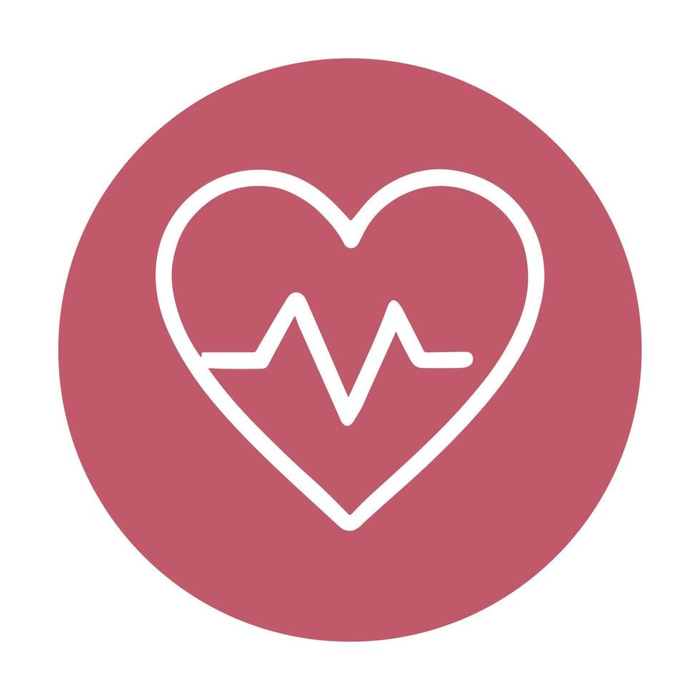 Heartbeat in a circle symbol. Icon symbol illustration vector