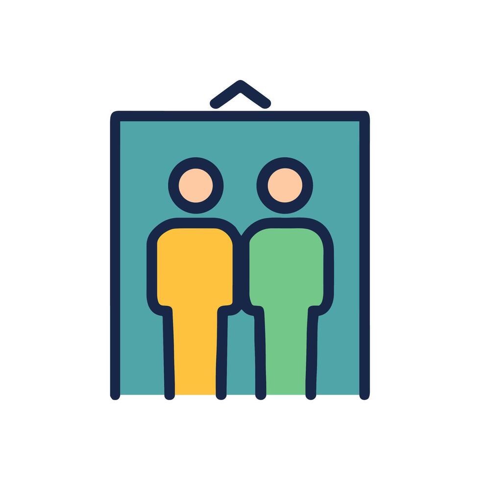 Modern graphic representation of elevator. Icon symbol illustration vector