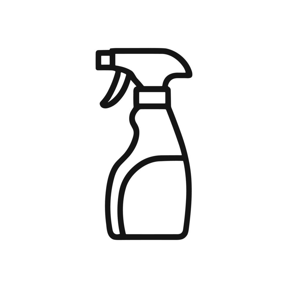 Outlined spray bottle cleaning essential. Icon symbol illustration vector