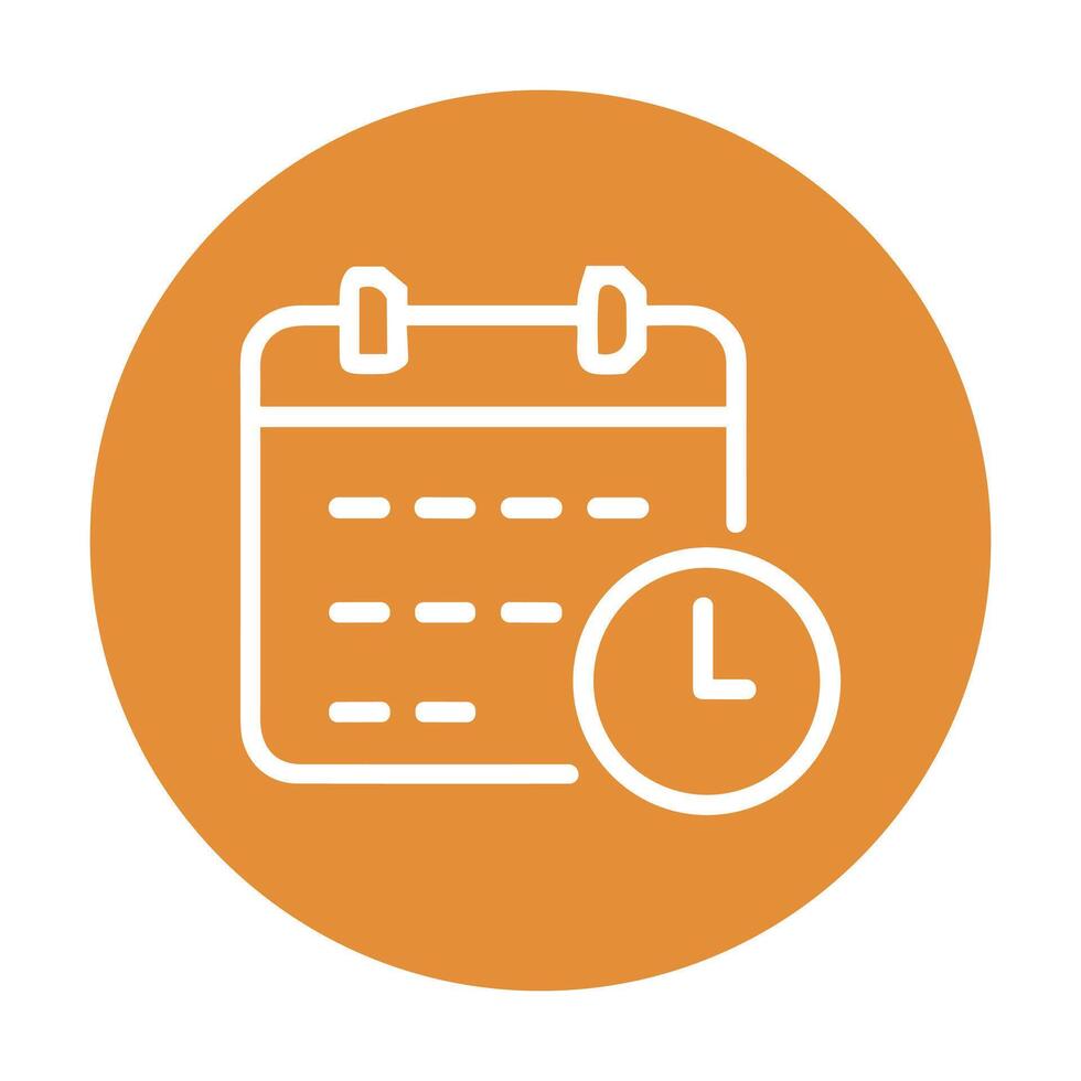 Schedule prompt calendar with clock. Icon symbol illustration vector